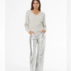 Young Fabulous & Broke Silver Wide Leg Pants